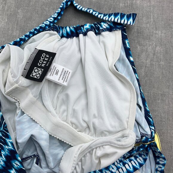 Coco Reef Swim Top Women 38D Blue White Gold Buckle Diamond Bra Stretch Tank NWT - Picture 5 of 7